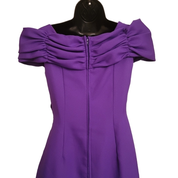 Vintage - Purple Union Label Off the Shoulder Wiggle Maxi‎ Dress - Picture 8 of 9